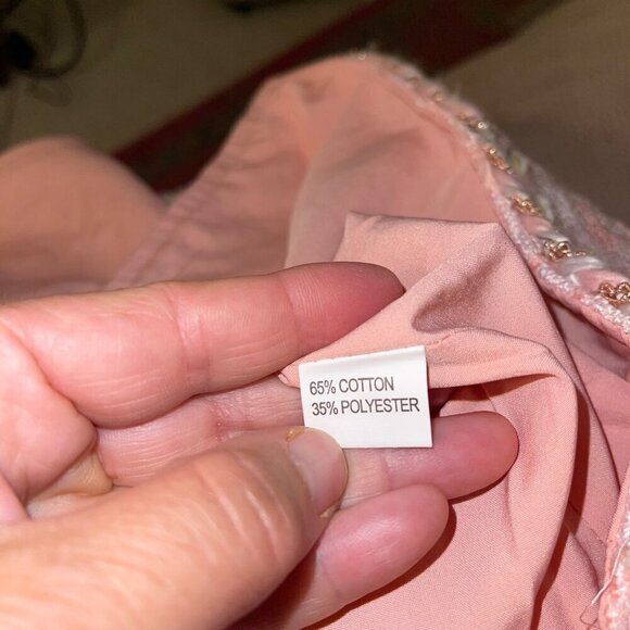 Niwiy Womens Vest Size Large Pink Tweed Pockets Button Up V Neck Sleeveless - Picture 9 of 10